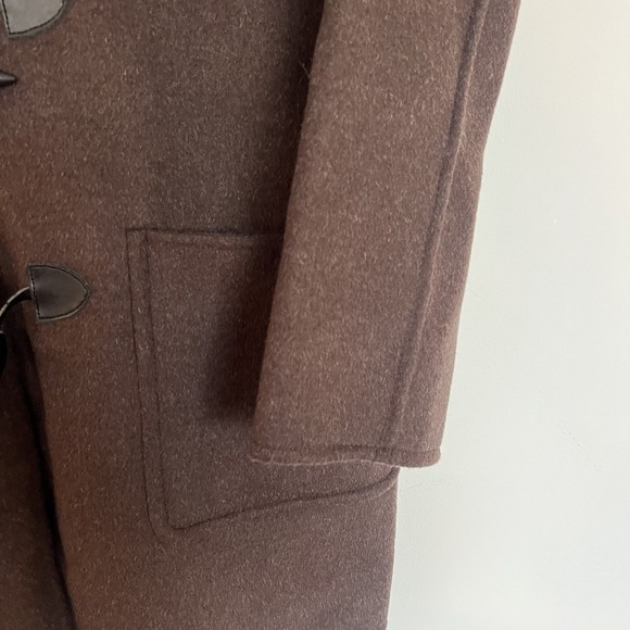 J Jill Chocolate Brown Toggle Angora Rabbit Hair Wool Blend Light Coat Sz Small - Picture 4 of 7